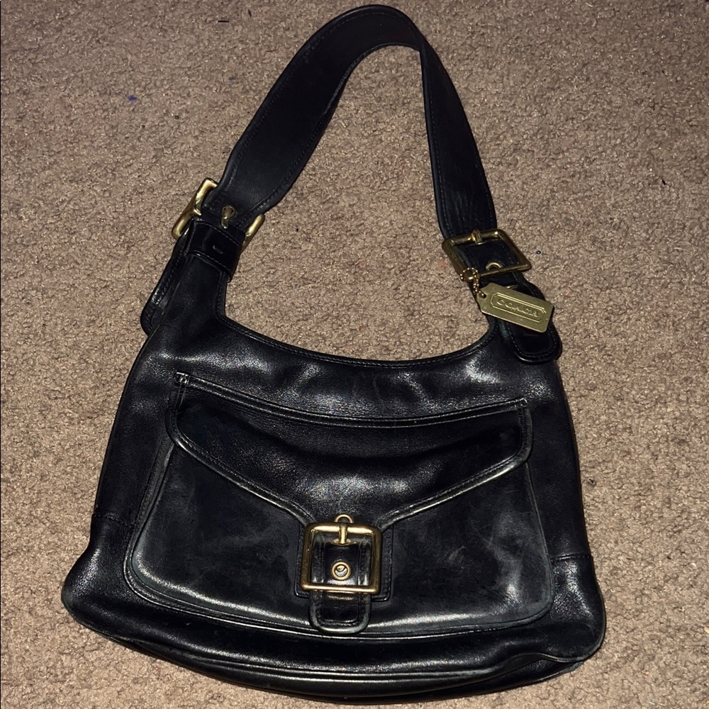 Coach Black Leather Shoulder Bag